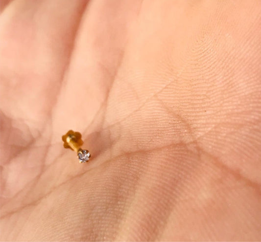 GOLD PLATED ZIRCON NOSEPIN