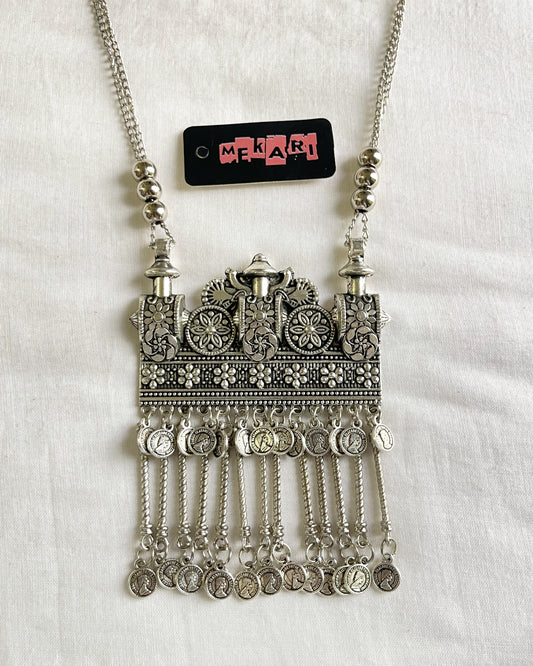 Silver Square Coin Necklace